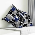 thumbnail image 3 of Navy Blue Black Geometric Pillow Covers 16x16 Inch Decorative Throw Pillow Cover, Modern Color Block Abstract Sofa Pillowcases Accent Cushion Case Home Decor Bedroom Living Room, 3 of 6