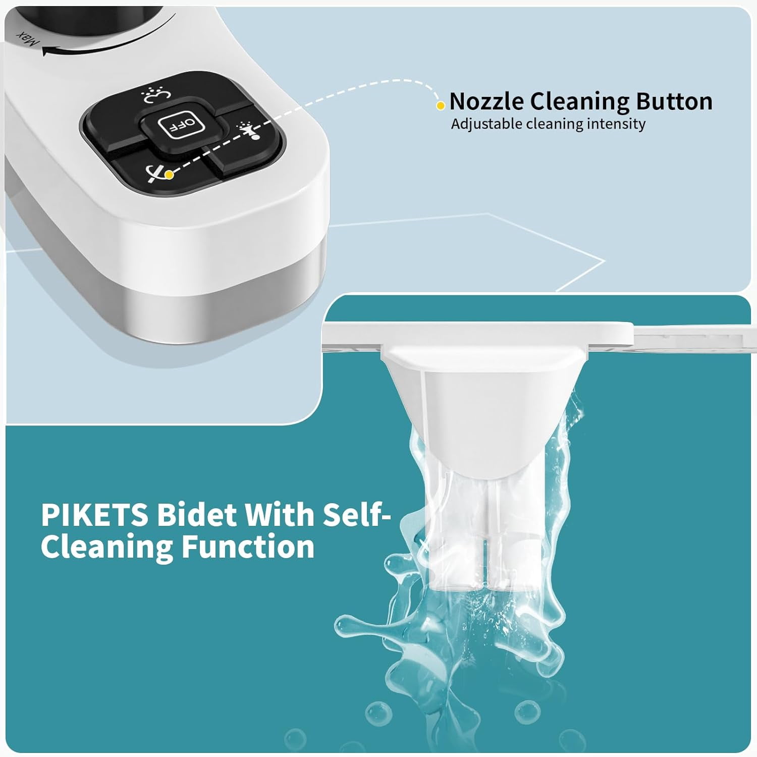 SAMODRA Non-Electric Bidet - Self Cleaning Dual Nozzle Bidet Attachment with Independent Adjustable Water Pressure (Classic Black)