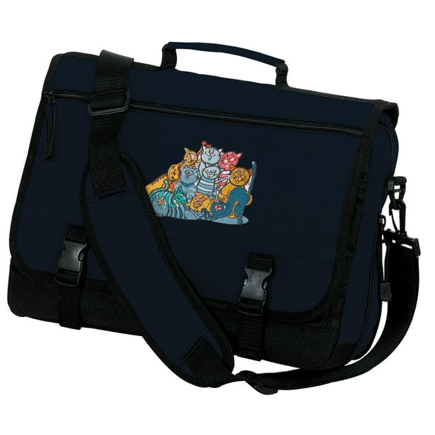 Broad Bay Cotton Crazy Cat LAPTOP Computer Bag Cat Messenger Bag