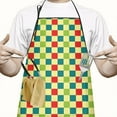 thumbnail image 2 of Multi Color Checkerboard Checkered Pattern Apron-Garden Aprons for Women with Pockets-Cotton Linen Waterproof Kitchen Cooking Gardening Aprons Adjustable for Kitchen,Cooking,BBQ and Salon 33x27 Inch, 2 of 7