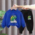 thumbnail image 2 of NOLDARES Boys Outfits Boys Set Sweatshirt Two Piece Outfit With Pattern Letter Print Jogger Pants(T278-F), 2 of 4