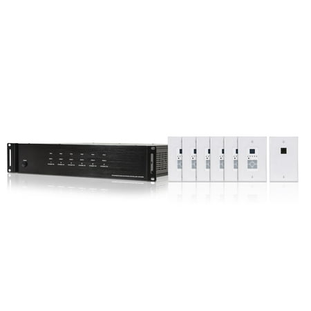 4 Zone Audio Controller Amplifier - Monoprice 6 Zone Home Audio Multizone Controller and Amplifier Kit