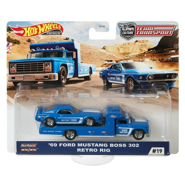 Hot Wheels 69 Ford Mustang Boss 302 And Retro Rig 164 Scale Premium Collector Truck Vehicle 0807