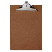 Saunders Brown Hardboard Clipboards 1" Clip Capacity - 8 1/2" x 11" - Spring Clip - Standard - Hardboard - Brown - 1 / Each