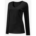 thumbnail image 2 of Women Shirts V Neck Long Sleeve Tops T-Shirt Basic Tees, 2 of 5