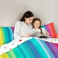 thumbnail image 4 of Feelyou Dreamy Rainbow Abstract Twin Bedding Sets 7-Piece, Dreamy Stripes Geometric Bedding Comforter Set, Teens Boys Girls Kids Reversible Sheet Sets, Ultra Soft Home Decor, 4 of 7