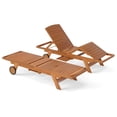 thumbnail image 1 of Gymax Lot de 2 Chaises Longues d'Extérieur avec Roues, Dossier Réglable, Zone pour les Pieds pour Terrasse, 1 of 10
