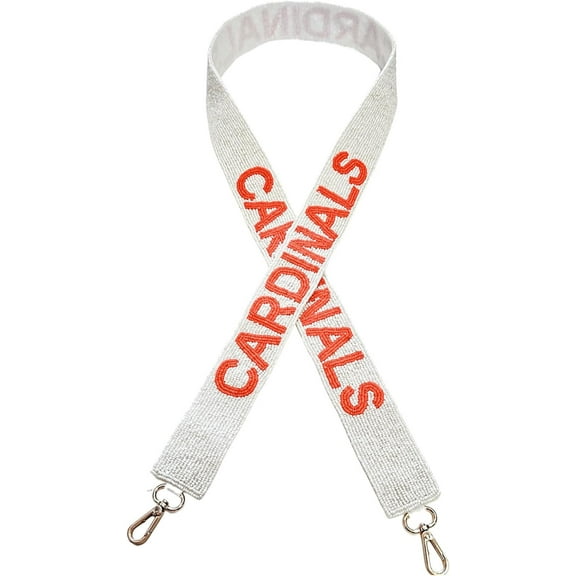 Lashicorn Beaded Purse Strap Arizona Red & White College Game Day Clear Handbag Replacement Strap Cardinals Stadium Football University 49x1.75 Louisville Gold Hardware Clips