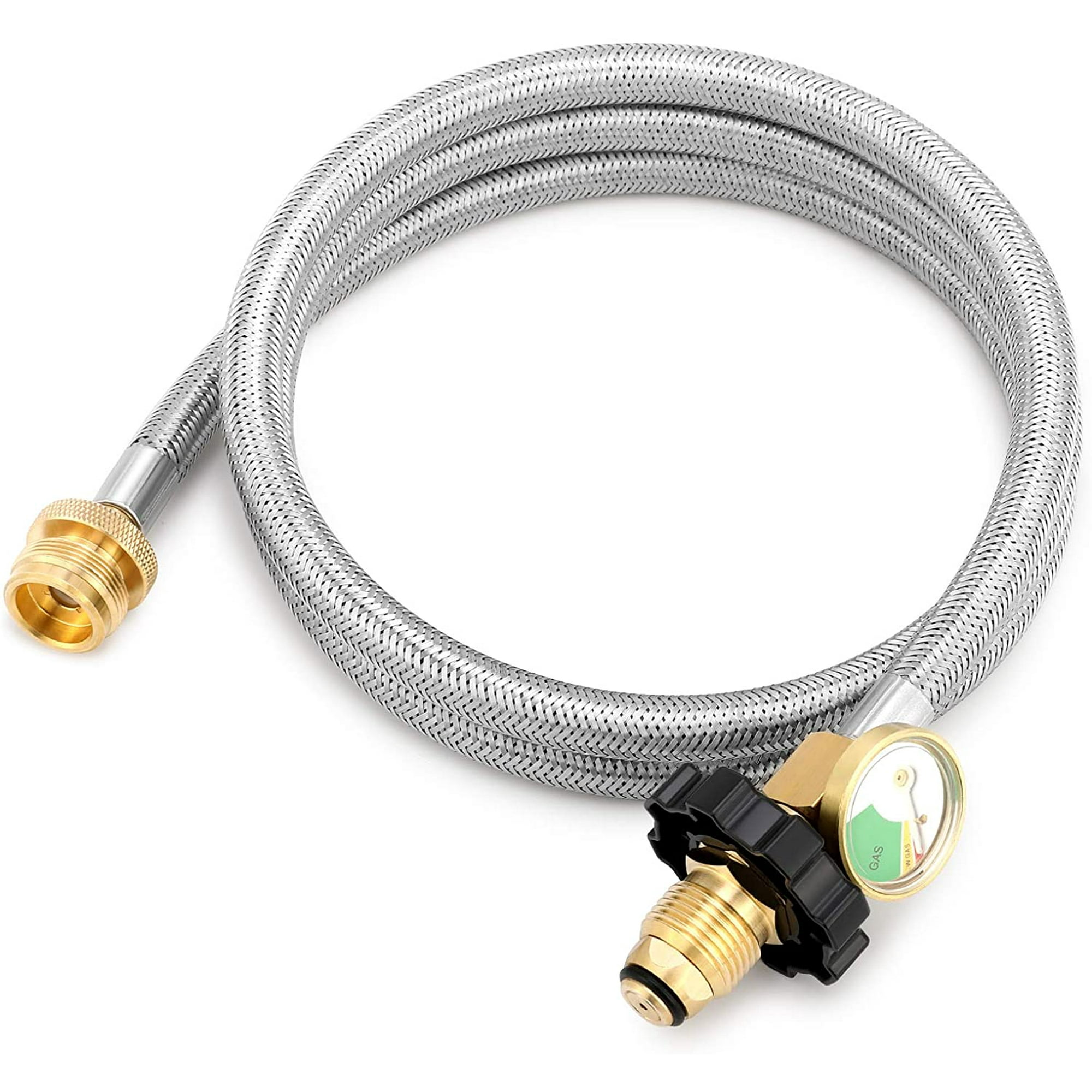 Kohree Propane Adapter Hose 1lb to 20lb Converter, 5FT Stainless Braided  POL Propane Hose with Gauge for Coleman Stove, | Walmart Canada