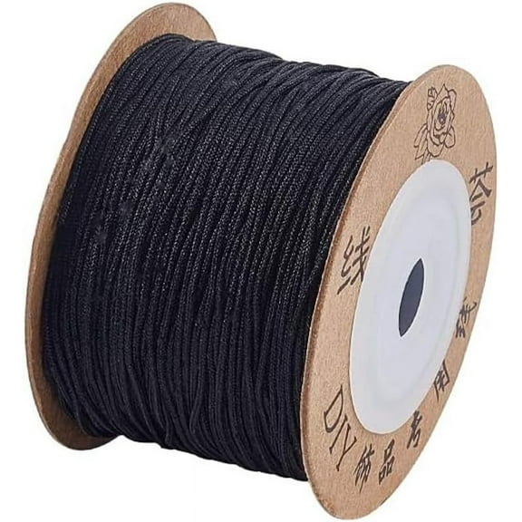 Black Nylon Thread Bracelet Cord - 100m/roll 0.8mm for Beading Jewellery DIY