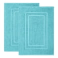 thumbnail image 1 of Alfombrillas de baño Feather & Stitch, 100% algodón rizado (76 x 53 cm), color aguamarina, 1 of 9