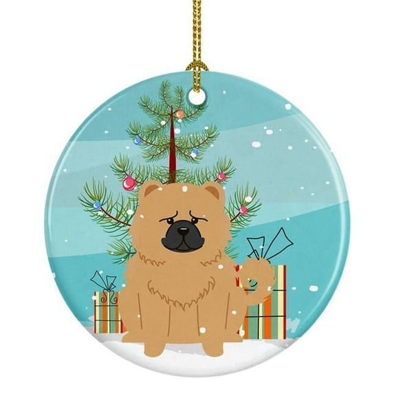 Carolines Treasures BB4269CO1 Merry Christmas Tree Chow Chow Cream Ceramic Ornament