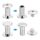 thumbnail image 4 of Tornillos Chicago M5x10mm, 50 Juegos de Tornillos Chicago de Latón con Cabeza Phillips para Encuadernación de Póster de Cuero, Plateado, 4 of 7
