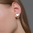 thumbnail image 3 of 1 Pair Stud Earrings Two Layers Heart Simple Women Exquisite All Match Ear Studs for Daily Wear, 3 of 8