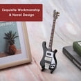 thumbnail image 3 of Miniature Bass Guitar Replica With Stand Case Exquisite Craftwork Novel Design Gifts Black Electric Guitar Miniature Replica W Case Musical Music Instrument Decor Gift, 3 of 8
