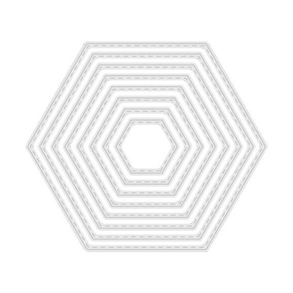 TIERPOP Nested Hexagon Metal Cutting Die for DIY Paper Art Crafts Photo Album Decor