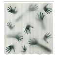 thumbnail image 3 of Ambesonne Horror Shower Curtain, Ghost Alien, 69"Wx75"L, Emerald, 3 of 5