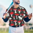 thumbnail image 6 of Balery Red Mushrooms Baseball Jersey for Men Casual Button Down Shirts Short Sleeve Active Team Sports Uniform-Large, 6 of 9