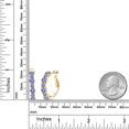 thumbnail image 2 of Gem Stone King 18K Yellow Gold Plated Silver Blue Tanzanite Hoop Earrings for Women (3.30 Cttw, Gemstone December Birthstone, Round 4MM and 3MM), 2 of 4