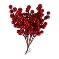 thumbnail image 6 of UPOUART Red Artificial Flower Branches for Home Decor, Plastic Berry Stems, 10pcs Pack, Realistic Faux Flowers for Indoor Decoration, 6 of 8