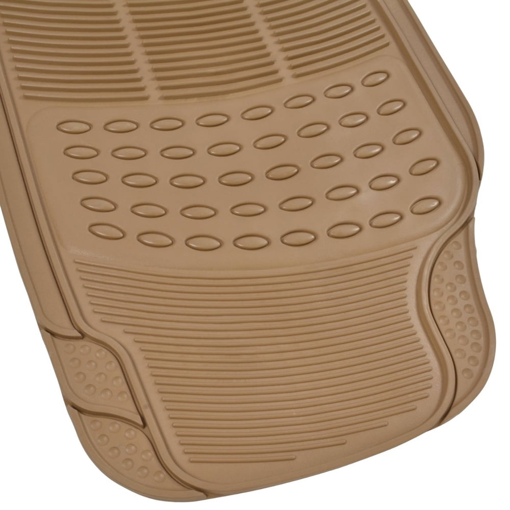 BDK Heavy-Duty 4-piece Front and Rear Rubber Car Floor Mats, All Weather Protection for Car, Truck and SUV