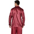 thumbnail image 2 of INTIMO Mens' Poly Charmeuse 2 Pocket Button Front Long-Sleeve Pajama Shirt Sleep Top Lounge, 2 of 5