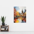 thumbnail image 2 of Glasgow Cityscape Vibrant Oil Painting Red Yellow Autumn In Scotland Extra Large XL Wall Art Poster Print, 2 of 5