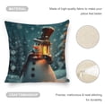 thumbnail image 3 of Snowman with Lantern Linen toss pillowcase Decoration pillowcase Gift preferred 20x20" Cushion cover 2 set Sofa pillowcase Sofa bedroom living room car, 3 of 4
