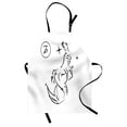 thumbnail image 1 of Zodiac Capricorn Apron Monochrome Sketch Style Capricorn Line Art Design with Star Pattern, Unisex Kitchen Bib Apron with Adjustable Neck for Cooking Baking Gardening, Black and White, by Ambesonne, 1 of 3