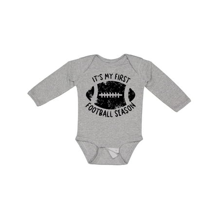 

Inktastic It s My 1st Football Season- Distressed Gift Baby Boy or Baby Girl Long Sleeve Bodysuit