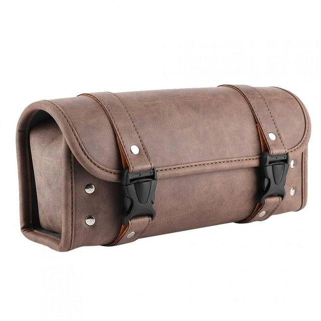 Saddle Tool Pouch,Vintage PU Leather Side Motorcycle Organizer Motorbike Accessory Striking Appearance