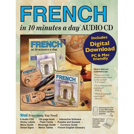 French in 10 Minutes a Day Audio CD : Language Course for Beginning and Advanced Study. Includes Workbook, Flash Cards, Sticky Labels, Menu Guide, Software, Glossary, Phrase Guide, and Audio Cds. Grammar. Bilingual Books, Inc.