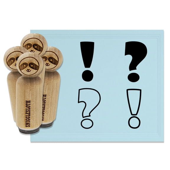 Question Exclamation Mark Punctuation Symbols Rubber Stamp Set for Scrapbooking Crafting Stamping - Large 1-1/4 Inch