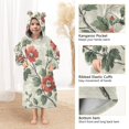 thumbnail image 3 of FORMRS Wearable Blanket Hoodie with Sleeves for Kids Cozy Flannel Sweatshirt, Red Floral Pattern, 3 of 7