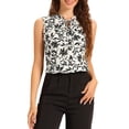 thumbnail image 1 of INSPIRAR CHIC Blusa de Oficina Casual sin Mangas con Volantes y Cuello con Lazo Floral L Blanca, 1 of 6