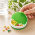 thumbnail image 5 of Round 4 Compartment Pill Organizer Green Single Compact Daily Vitamin Case for Travel, 5 of 7