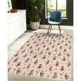 thumbnail image 4 of Owl Decorative Rug, Cartoon Style Illustration of Birds on the Branches Mysterious Woods Print, Quality Carpet for Bedroom Dorm and Living Room, 6 Sizes, Maroon Champagne, by Ambesonne, 4 of 4