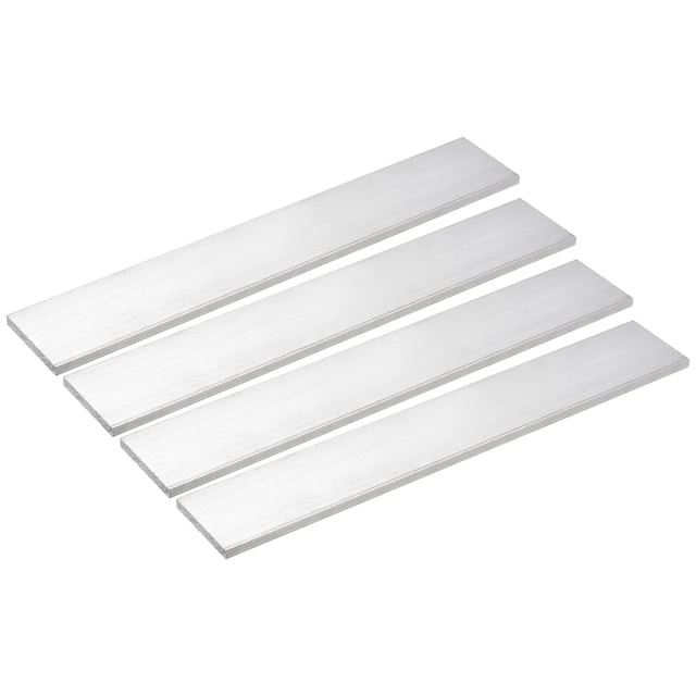 Unique Bargains Square Aluminum Flat Bar, 4 Pack 1/4' Thickness 2' Width 12' Length