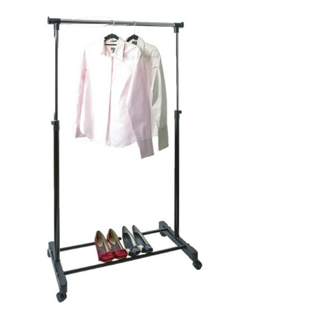 Storage Solutions Black Adjustable Garment Rack And Closet Bedroom Organizer