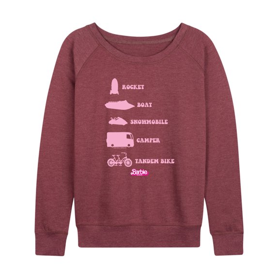 Barbie the Movie - Barbie Vehicles - Women's Lightweight French Terry Long Sleeve Shirt