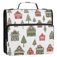 thumbnail image 5 of FORMRS Zipper Binder with Shoulder Strap 2-inch Ring 500 Sheet Capacity File Bag, Green Christmas House, 5 of 5