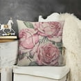 thumbnail image 2 of Throw Pillow Covers Home Decor Pink Flower Rose Pillow Cases Decorative  Outdoor Cushion Couch Sofa Pillowcases, 2 of 5