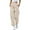 Beige, variant on MIUOWANP Womens Cotton Sweatpants Women's Fashion Casual Solid Elastic Waist Trousers Long Straight Pants Green S