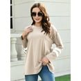 thumbnail image 4 of QINCAO Womens Long Sleeve Tops Crew Neck Pullover Casual Tunic Sweatshirts Apricot, 4 of 7