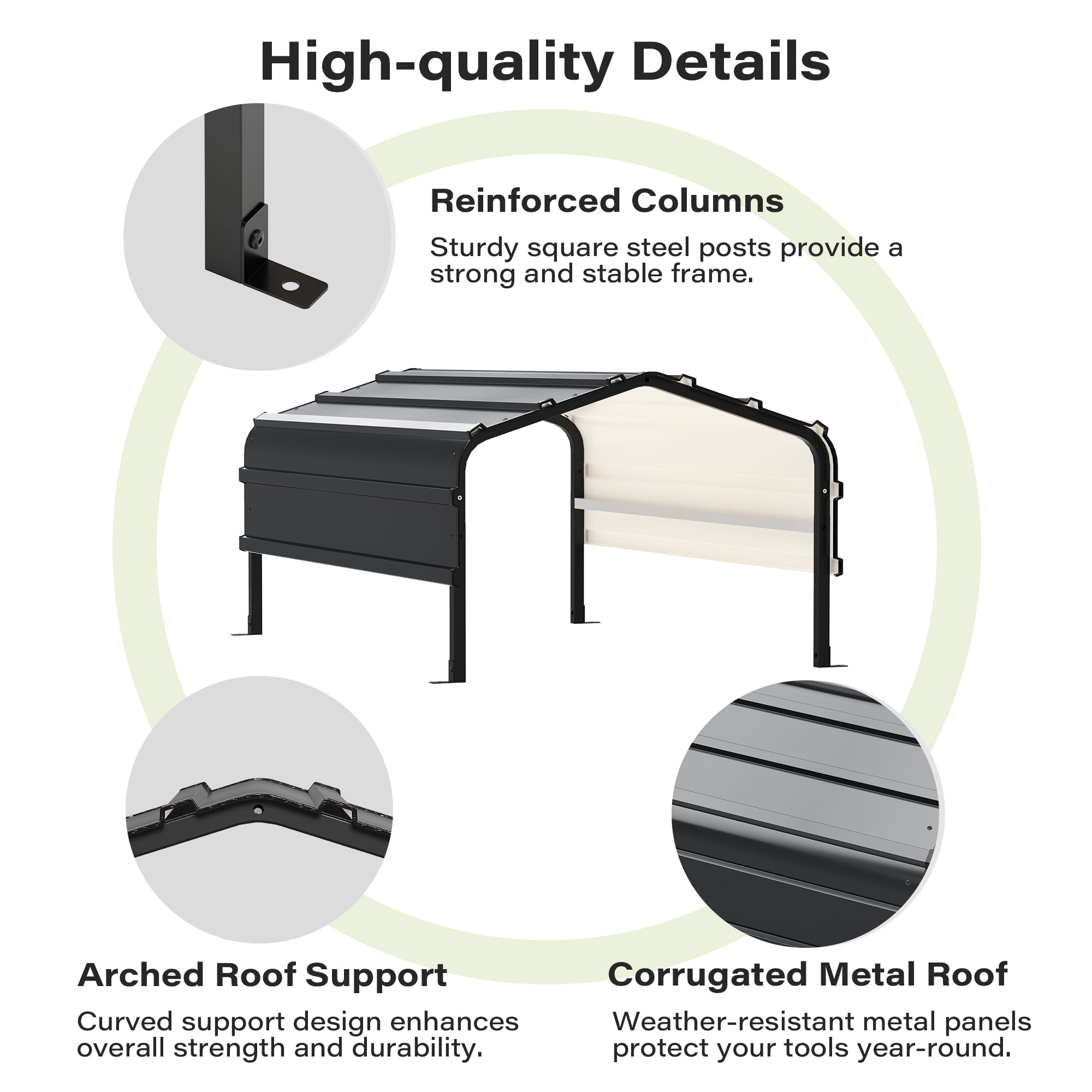 LAUSAINT HOME Robot Mower Garage, Outdoor Storage Shed with Rust-Resistant Metal Roof, All-Weather Protection for Lawn Mowers, Garden Tool Fits Most Standard Lawn Mowers