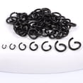 thumbnail image 1 of Collar de acero inoxidable con anillo abierto de oro y galvanoplastia para horno de vacío, pulsera, anillo de conexión negro, anillo único de retención de color de moda, 200 piezas, 1 of 6