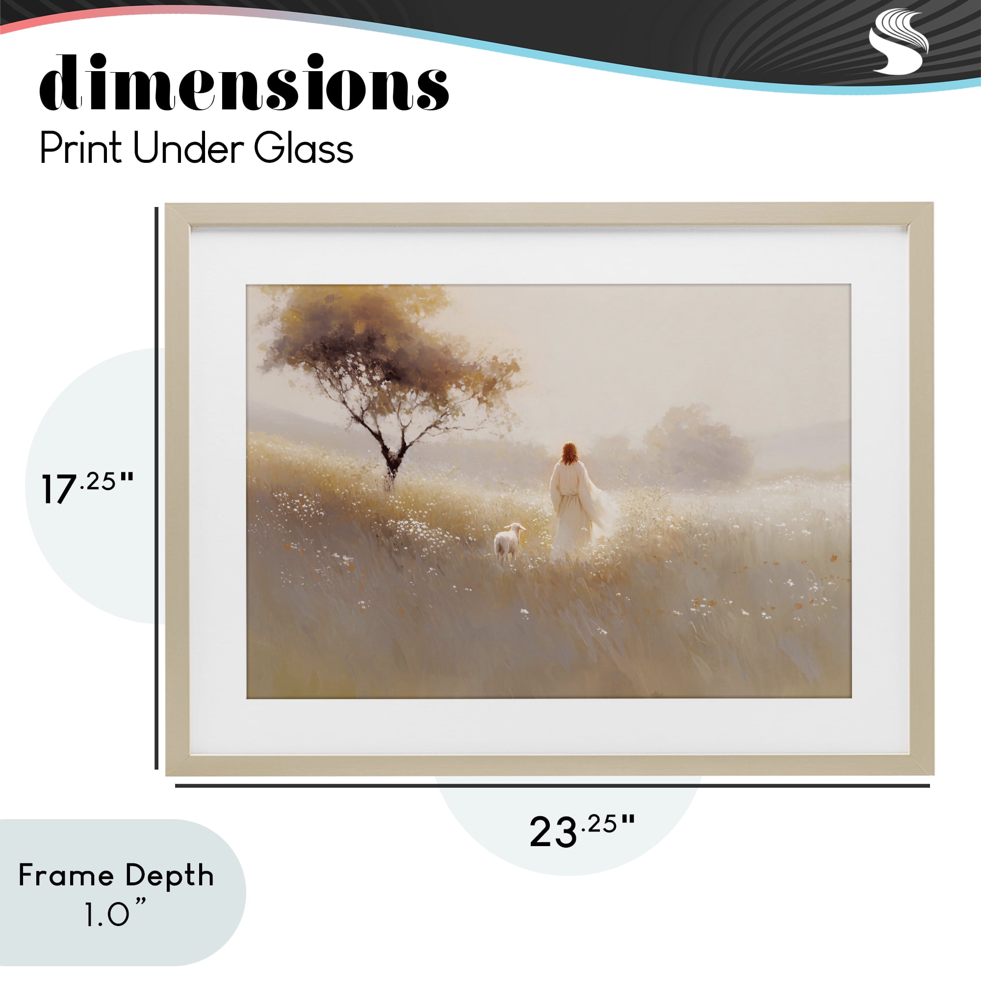 Stupell Industries Spiritual Shepherd & Lamb Birch Framed Print Under Glass, design by Jacky Ngan