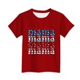 thumbnail image 4 of Zpanxa T-Shirts d'Été pour Filles Imprimé de la Fête de l'Indépendance Col Rond Manches Courtes Haut Polyester Spandex 3-4 Ans, 4 of 6