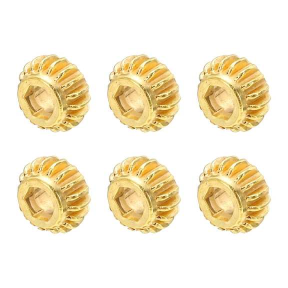Guitar String Tuning Peg Gear Tuner Gears 6pcs 4mm Inner Hex Hole Gold for Guitar Tuner Machine Head