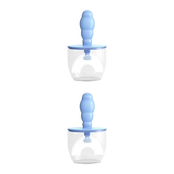 sweethay Cepillo de dientes portátil para bebé, doméstico, Hotel, viaje, dientes infantiles, cepillo de silicona en forma de U, artículos de Azul Pequeño 2Conjunto